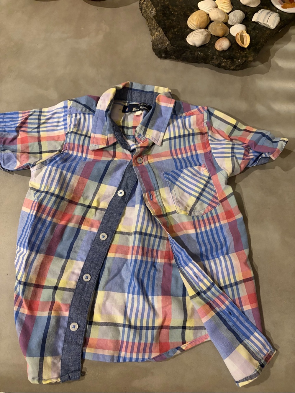 Ben Sherman Multicolor Plaid Short-Sleeve Button-Down Shirt